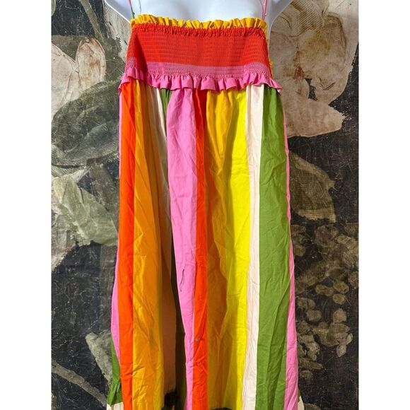 Farm Rio-Anthropologie Sleeveless Smocked Tiered Midi Dress Size Extra Large - Picture 11 of 12